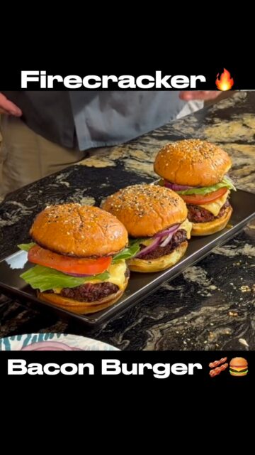 We finally did it… BURGERS 🔥🍔🥓

But you know we couldn’t keep it simple. Brad’s custom Firecracker Bacon Burger is loaded with crispy bacon, jalapeños, cheddar and gouda, on spicy brioche buns. Cooked in cast iron and packed with flavor, this one absolutely lives up to the name.

What are YOU putting on your Firecracker Bacon Burger?

#smokenmagic #smokenmagicrecipes #meatrushmorebbq #regulatorbold #burgerrecipe #bbqburger #castironcooking #baconburger #bbqrecipes #grillingseason #cheeseburger #burgerlovers #foodreels #bbqfamily