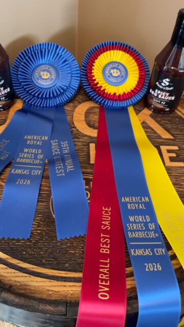 Our ribbons from the @american_royal sauces contest finally arrived! 

#bestspicysauceontheplanet #bestoverallsauce #smokenmagic #bbqfamily #americanroyalbbq