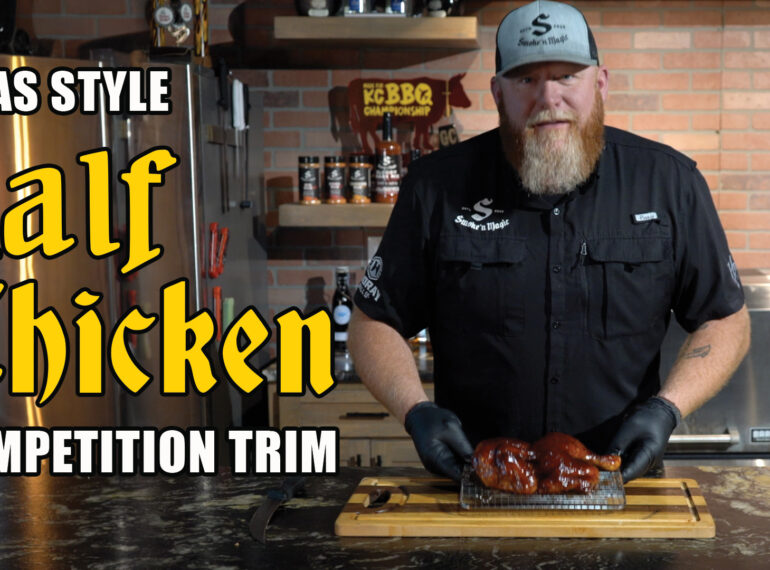 half chicken with texas competition trim